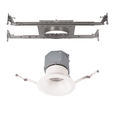 WAC Lighting Pop-in 4" Round Built-in J-Box New Construction LED Downlight - 1,080 Lumens - 12W - CCT Selectable - 120-277V - White