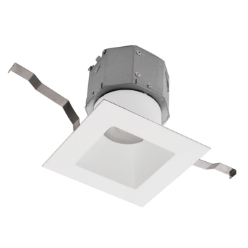 WAC Lighting Pop-in 4" Square Built-in J-Box LED Downlight - 1,000 Lumens - 12W - CCT Selectable - 120-277V - White
