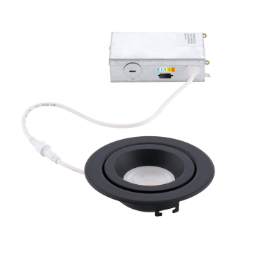 WAC Lighting Lotos 4" Regressed Round Gimbal LED Downlight - 740 Lumens - 9W - CCT Selectable - 120-277V - Black