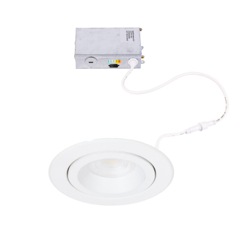 WAC Lighting Lotos 4" Fire Rated Regressed Round Gimbal LED Downlight - 775 Lumens - 9W - CCT Selectable - 120-277V - White