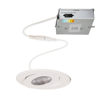 WAC Lighting Lotos 4" Fire Rated Round Gimbal LED Downlight - 800 Lumens - 9W - CCT Selectable - 120-277V - White