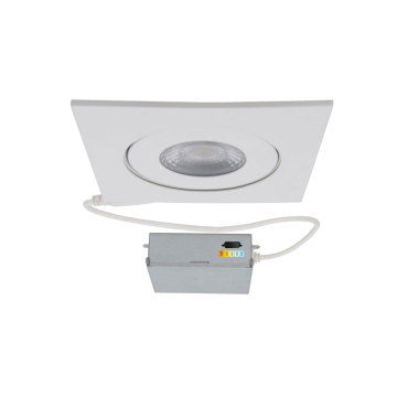WAC Lighting Lotos 4" Square Gimbal LED Downlight - 740 Lumens - 9W - CCT Selectable - 120-277V - White