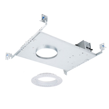 WAC Lighting FQ 4" LED Round Remodel Frame-In Housing Kit Trimless - 13W - 120-277V - Galvanized Steel