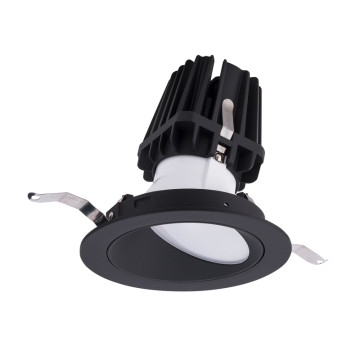 WAC Lighting FQ 4" LED Round Wall Wash Trimmed Downlight - 1,940 Lumens - 28W - 3000K - 120-277V - Black