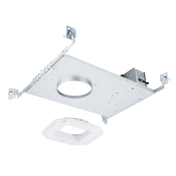 WAC Lighting FQ 4" LED Square Remodel Frame-In Housing Kit Trimless - 13W - 120-277V - Galvanized Steel