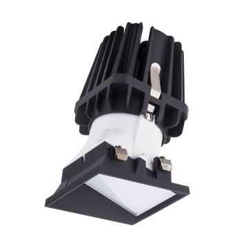WAC Lighting FQ 4" LED Square Wall Wash Trimless Downlight - 950 Lumens - 19W - Dim to Warm / 30K to 18K - 120-277V - Black