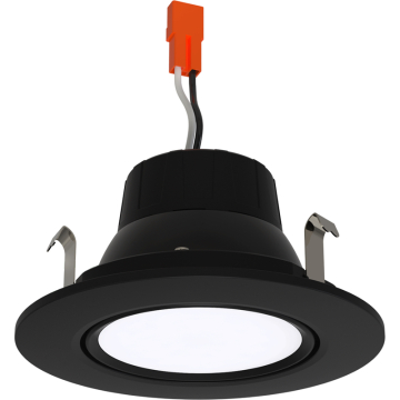 RAB 4" LED Retrofit Gimbal Downlight - 8W - CCT Selectable - 800 Lumens - 120V - Black