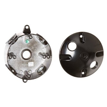 RAB Weatherproof Round Box - (3) 1/2" Tap - Cover - Black