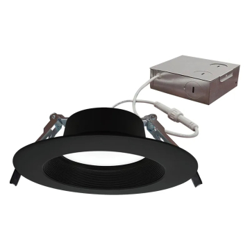 Westgate RDL6S 6" LED Round Recessed Downlight - Baffle Trim - 14W - CCT Selectable - 1,200 Lumens - 120V - Black