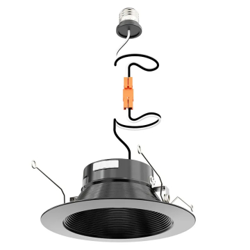 Westgate RDMF6 6" LED Deep Recessed Downlight - Baffle Trim - 1,100 Lumens - 8 | 10 | 13W - CCT Selectable - 120V - Black