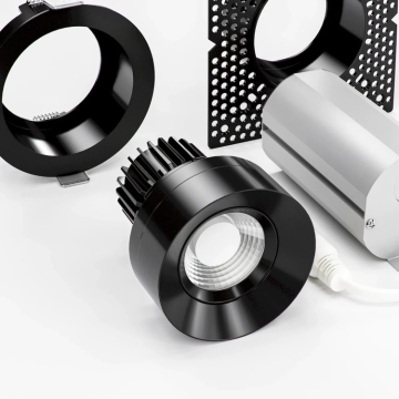 American Lighting Rhyme 3” Round Gimbal LED Downlight - 12W - CCT Selectable - 120V - Black