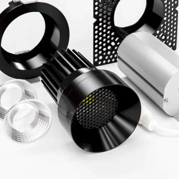 American Lighting Rhyme 3" Round LED Downlight - Honeycomb Louver - 15W - CCT Selectable - Adjustable Optics - 120V - Black