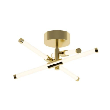 AFX Rusnak 16" LED Semi-Flush Mount - 3000K - Satin Brass - 120V