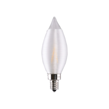 SATCO-ESCENT 2W CA11 LED Filament Lamp - Satin Spun - Clear - E12 - 2700K - 150 Lumens - 120V