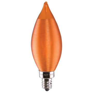 SATCO-ESCENT 2W CA11 LED Filament Lamp - Satin Spun - Amber - E12 - 2100K - 100 Lumens - 120V