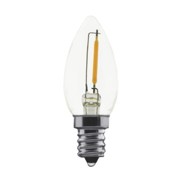 SATCO 0.7W C7 LED Filament Lamp - Clear - 2700K - E12 - 120V - 2-Pack