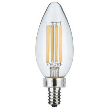 SATCO 8W C11 LED Filament Lamp - Clear - E12 - 5000K - 760 Lumens - 120V