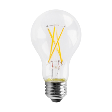 SATCO 8W A19 LED Filament Lamp - Clear - 3000K - 800 Lumens - E26 - 120V
