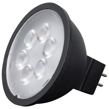 SATCO 4.5W MR16 LED Lamp - Black Finish - 3000K - GU5.3 Base - 360 Lumens - 12V