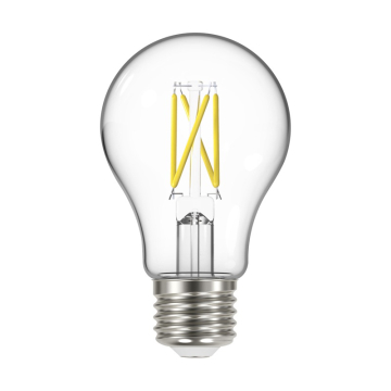 SATCO 6.5W A19 LED Filament Lamp - Clear - Dusk to Dawn - 2700K - E26 - 120V