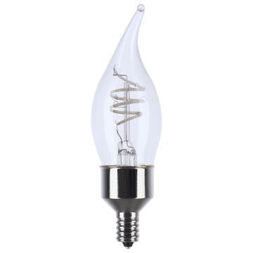 SATCO REMINISCENT Gray LED Filament Lamp - CA11 - Coil - E12 - 4W - 2700K - Clear - 120V