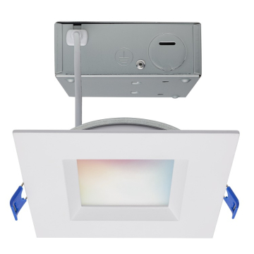 SATCO|NUVO Starfish 4" Square Smart LED Regressed Downlight - 9W - Tunable White and RGB - 120V - White
