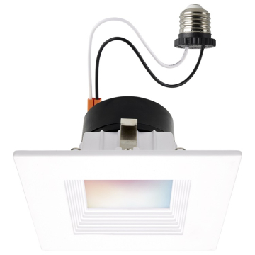 SATCO|NUVO Starfish 4" Square Smart LED Retrofit Downlight - 10.5W - Tunable White and RGB - 120V - White