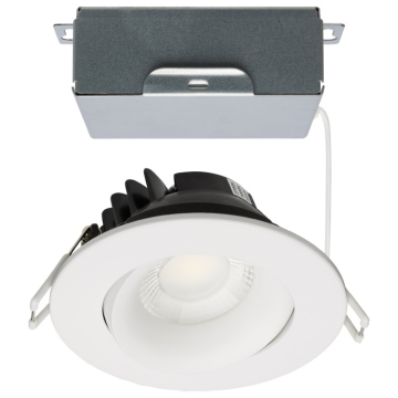 SATCO|NUVO Architectural LED Gimbal Downlight - 3.5" Round - 12W - CCT Selectable - White - 840 Lumens - 120V