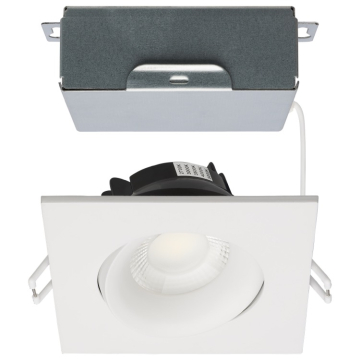 SATCO|NUVO Architectural LED Gimbal Downlight - 3.5" Square - 12W - CCT Selectable - White - 840 Lumens - 120V