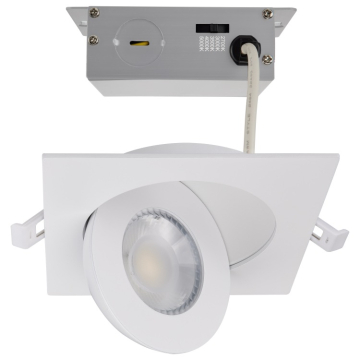 SATCO|NUVO LED Gimbal Downlight - 9W - 4" Square - CCT Selectable - 750 Lumens - 120V - White
