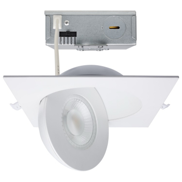 SATCO|NUVO LED Gimbal Downlight - 15W - 6" Square - CCT Selectable - 1400 Lumens - 120V - White