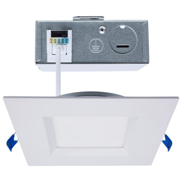 SATCO|NUVO Slim Fit LED Downlight - 12W - 6" Square - CCT Selectable - Smooth Baffle - White - 120V