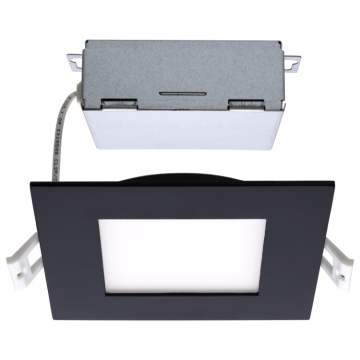 SATCO|NUVO LED Edge-lit Downlight - 10W - 4" Square - CCT Selectable - 650 Lumens - 120V - Black
