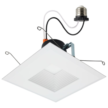 SATCO|NUVO 5-6" Square Deep Baffle LED Downlight Retrofit - 8 | 10.5 | 13.5W - CCT Selectable - 120V - White