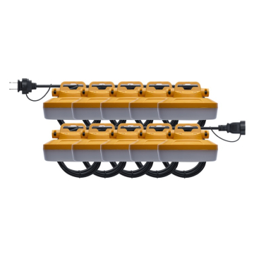 SATCO|NUVO Hi-Pro LED Temporary String Light - 120W - 10 Interconnected Lamps - 5000K - 100FT Integrated Cord - 120V