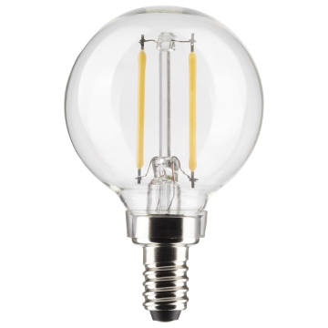 SATCO 3W G16.5 LED Filament Lamp - Clear - E12 - 4000K - 200 Lumens - 120V