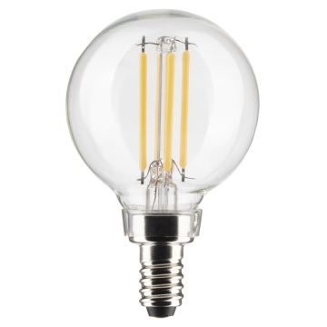 SATCO 5.5W G16.5 LED Filament Lamp - Clear - E12 - 4000K - 500 Lumens - 120V