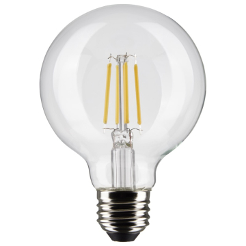 SATCO 6W G25 LED Filament Lamp - Clear - E26 - 4000K - 500 Lumens - 120V