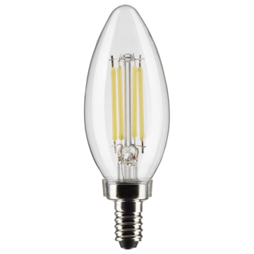 SATCO 5.5W B11 LED Filament Lamp - Clear - E12 - 2700K - 500 Lumens - 120V - 2-Pack