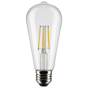 SATCO 5W ST19 LED Filament Lamp - Clear - E26 - 4000K - 425 Lumens - 120V