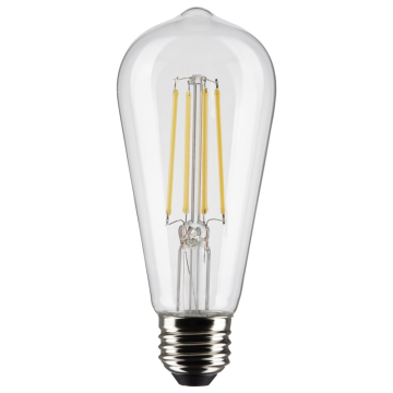 SATCO 8W ST19 LED Filament Lamp - Clear - E26 - 2700K - 800 Lumens - 2-Pack