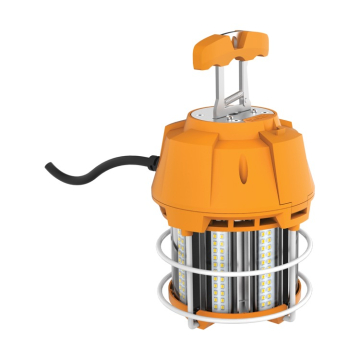 SATCO|NUVO 60W LED Hi-Lumen Temporary Hi-Bay - Caged Lamp - 5000K - Integrated Cord / Plug & Hook - 120V