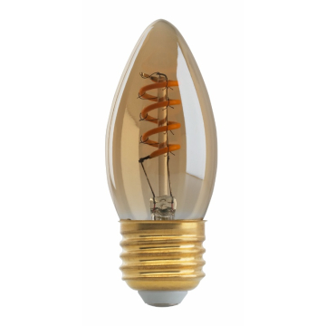 SATCO 2.3W B10 LED Filament Lamp - Amber - E26 - 2000K - 120 Lumens - 120V