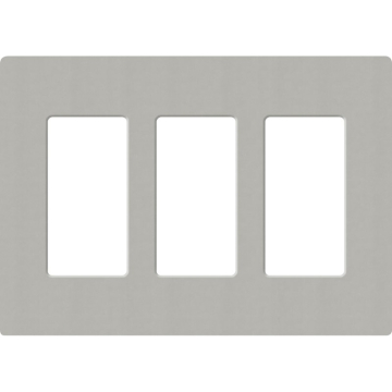 Lutron Claro Screwless Designer Wallplate - 3 Gang - Pebble