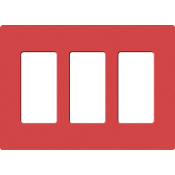 Lutron Claro Screwless Designer Wallplate - 3 Gang - Signal Red