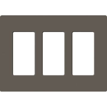 Lutron Claro Screwless Designer Wallplate - 3 Gang - Truffle
