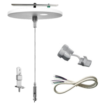 Westgate Adjustable 72" 1/16" Single Suspension Canopy Set With Keyhole End Connector - Power Side - SJTW18/5 White Cord