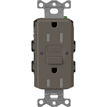 Lutron Claro 15A GFCI Receptacle - Tamper Resistant - Truffle