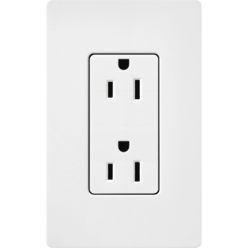 Lutron Claro 15A Receptacle - Snow