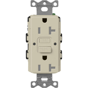 Lutron Claro 20A GFCI Receptacle - Tamper Resistant - Clay